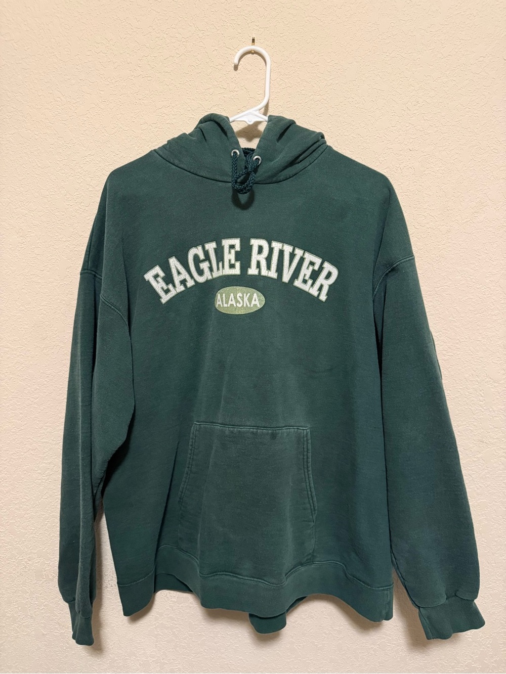 XL Eagle River Alaska Hooded Sweatshirt - Dark Green